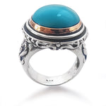 R1166X Bohemian Turquoise two tone ring