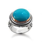 R1166X Bohemian Turquoise two tone ring