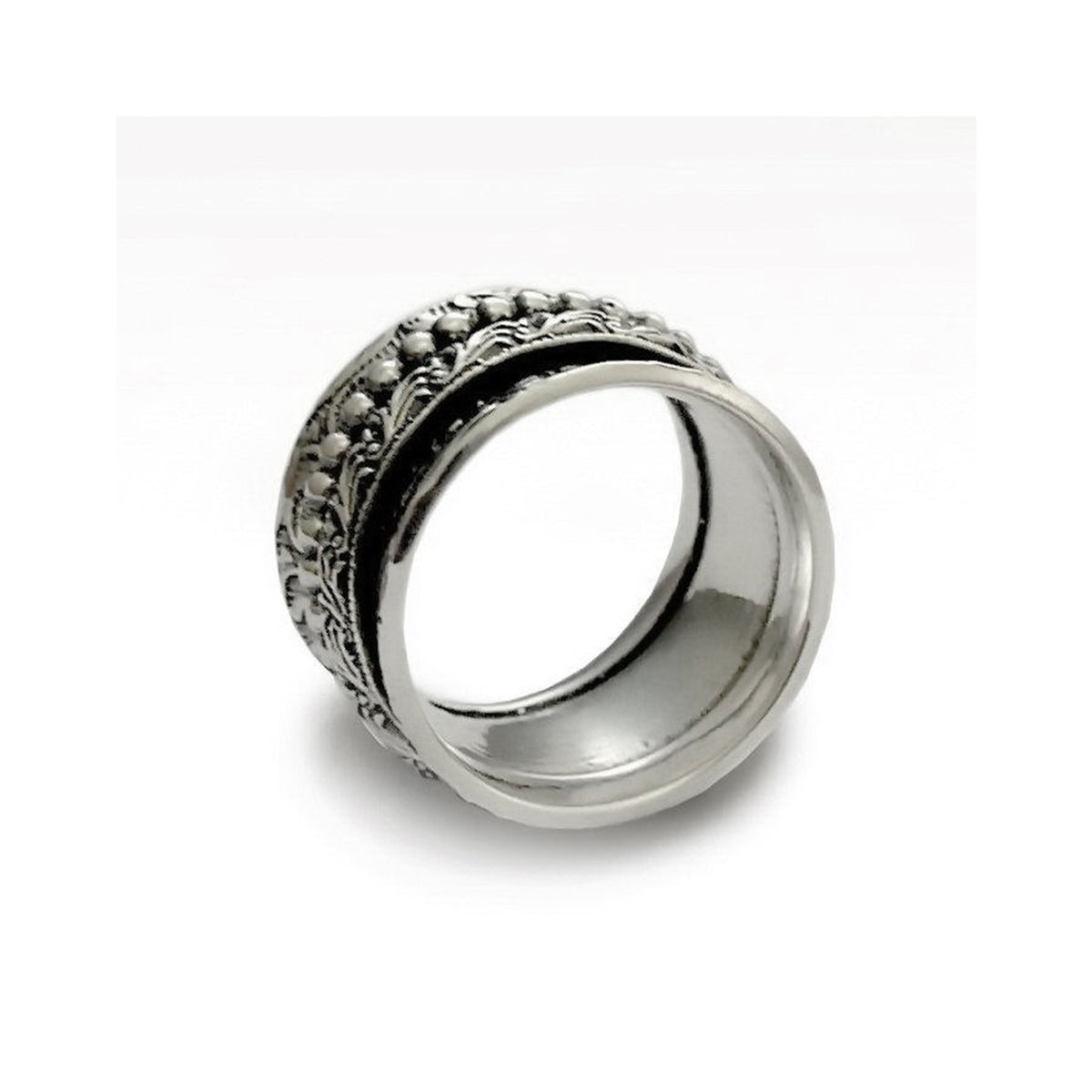 R1209E Filigree wide spinner ring