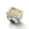 R1300G-1 Textured Gold and silver chunky ring