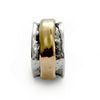 R1358C Wide Silver Band with Chunky Gold Spinner