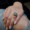 R1470X Two tone rustic ring with Opal