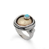 R1470X Two tone rustic ring with Opal