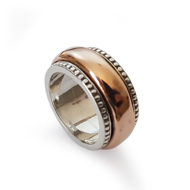 R1546A  Chunky Rose Gold Spinner Ring for Men