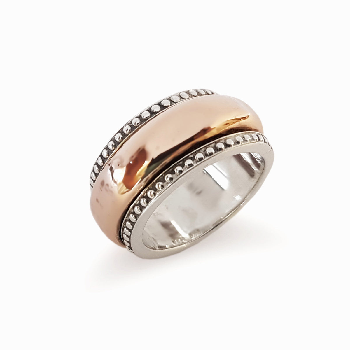 R1546A  Chunky Rose Gold Spinner Ring for Men