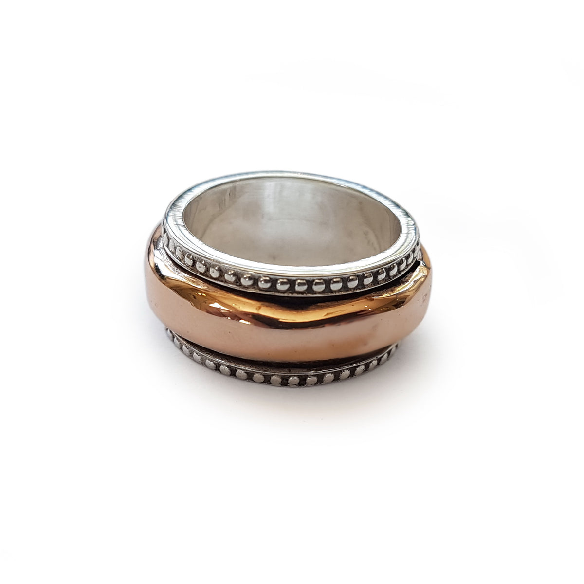 R1546A  Chunky Rose Gold Spinner Ring for Men