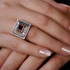 R1600X-1 Square Ethnic ring with Garnet