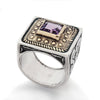R1600X Square Ethnic ring with Amethyst