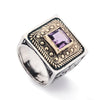 R1600X Square Ethnic ring with Amethyst