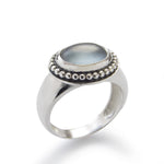 R1795 Blue Quartz chunky silver ring