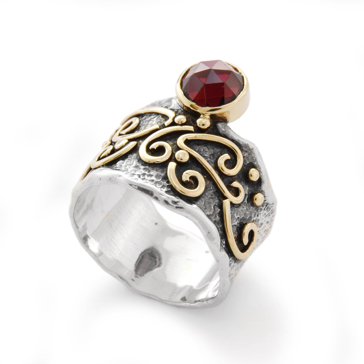 R1805 Rustic Garnet Cocktail ring