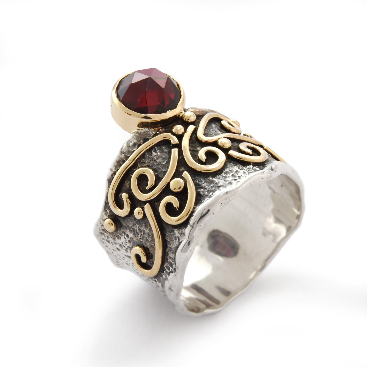 R1805 Rustic Garnet Cocktail ring