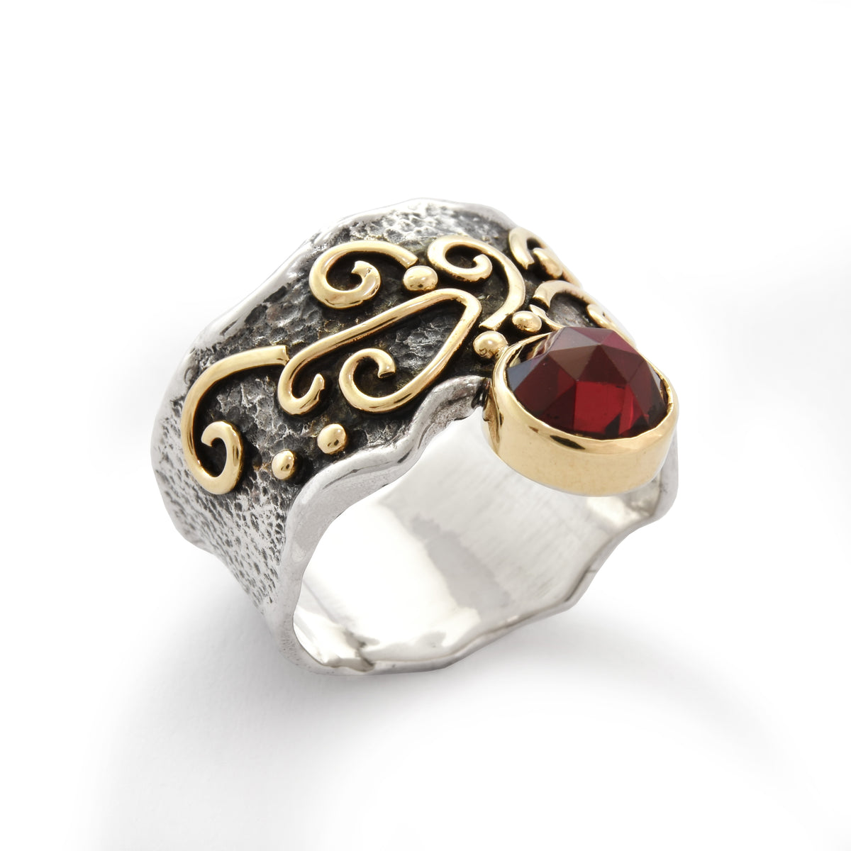 R1805 Rustic Garnet Cocktail ring