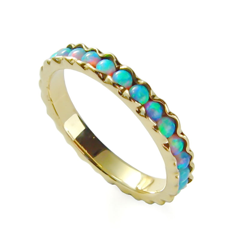 Opal gold infinity ring