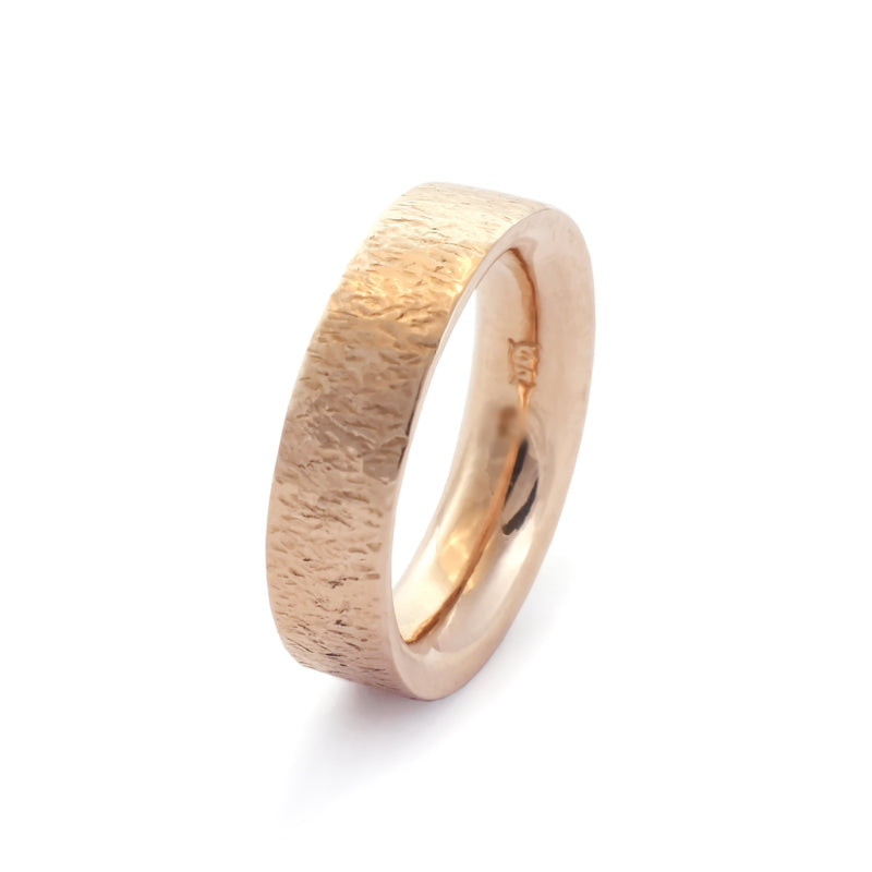 RG1081A Rustic gold wedding band for men