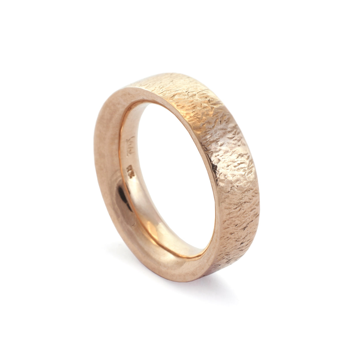 RG1081A Rustic gold wedding band for men