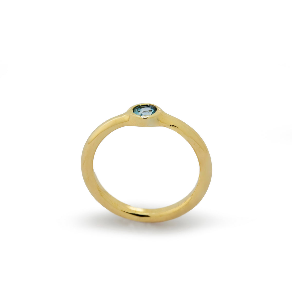 RG1096 Gold Dainty Ring with Blue Topaz