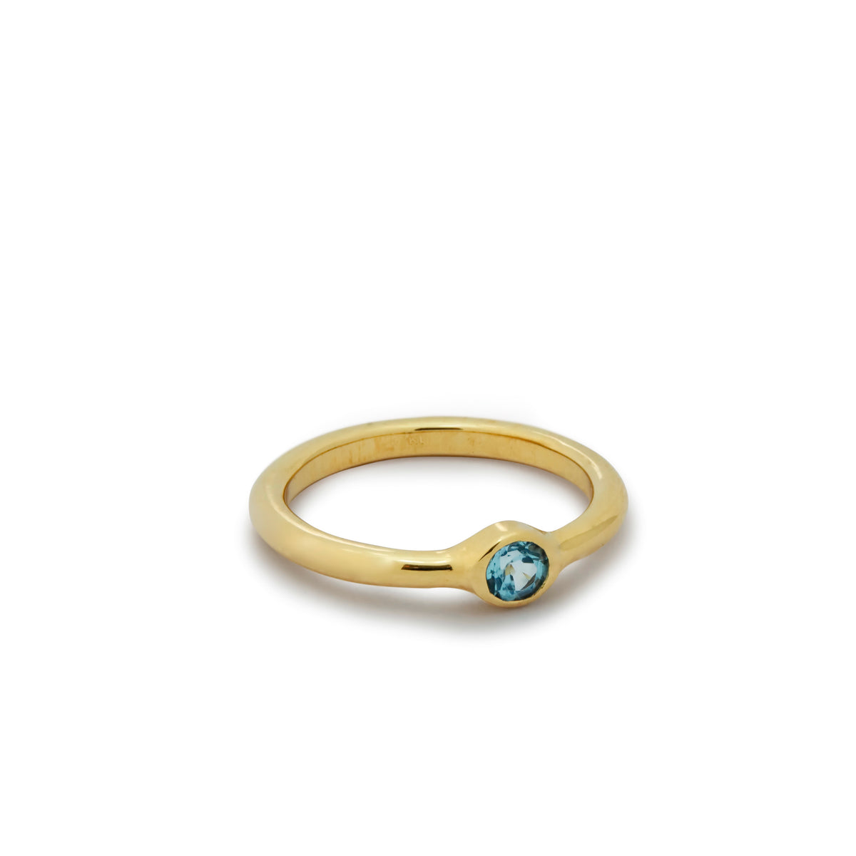 RG1096 Gold Dainty Ring with Blue Topaz