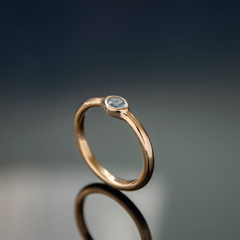 RG1096 Gold Dainty Ring with Blue Topaz