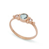 RG1120-3 Dainty Rose Gold Ring with Blue Topaz and Diamonds