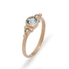 RG1120-3 Dainty Rose Gold Ring with Blue Topaz and Diamonds