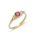 RG1120-4 Dainty Gold Ring with Rodulite and Diamonds