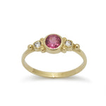 RG1120-4 Dainty Gold Ring with Rodulite and Diamonds