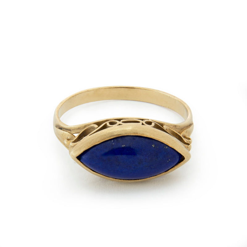 RG1215-3 Marquise Lapis Lazuli Victorian ring