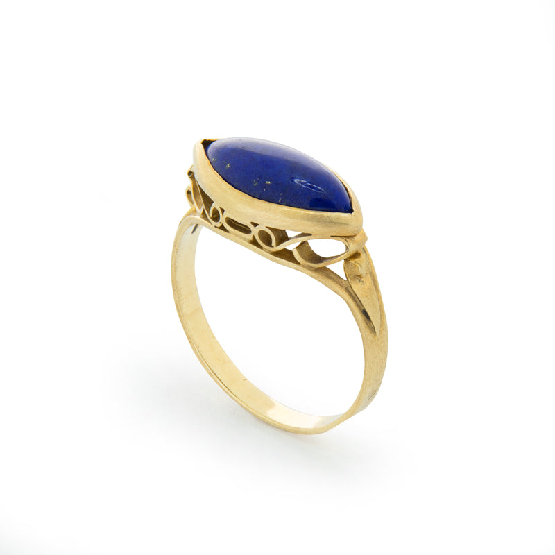 RG1215-3 Marquise Lapis Lazuli Victorian ring