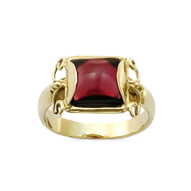 RG1401-3 Gold Victorian ring with Garnet