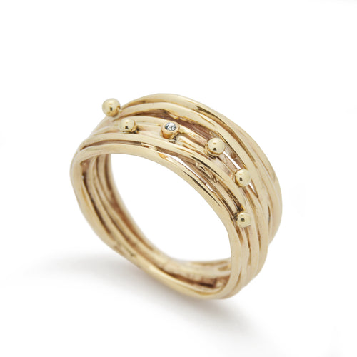 RG1512C Gold Wrap ring with Diamond