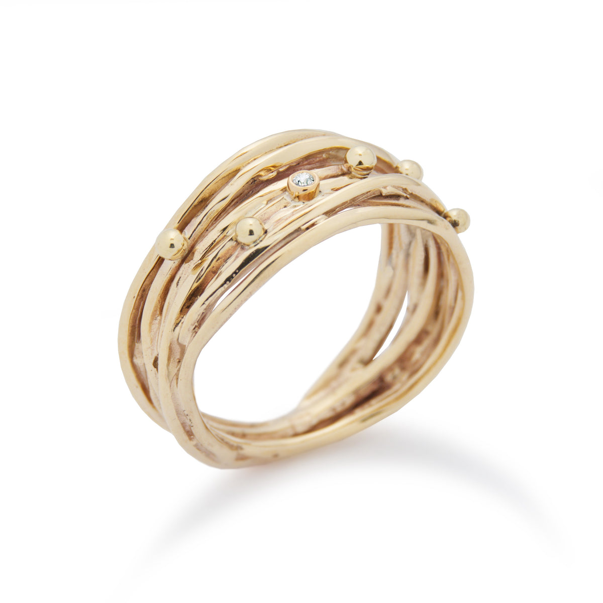 RG1512C Gold Wrap ring with Diamond