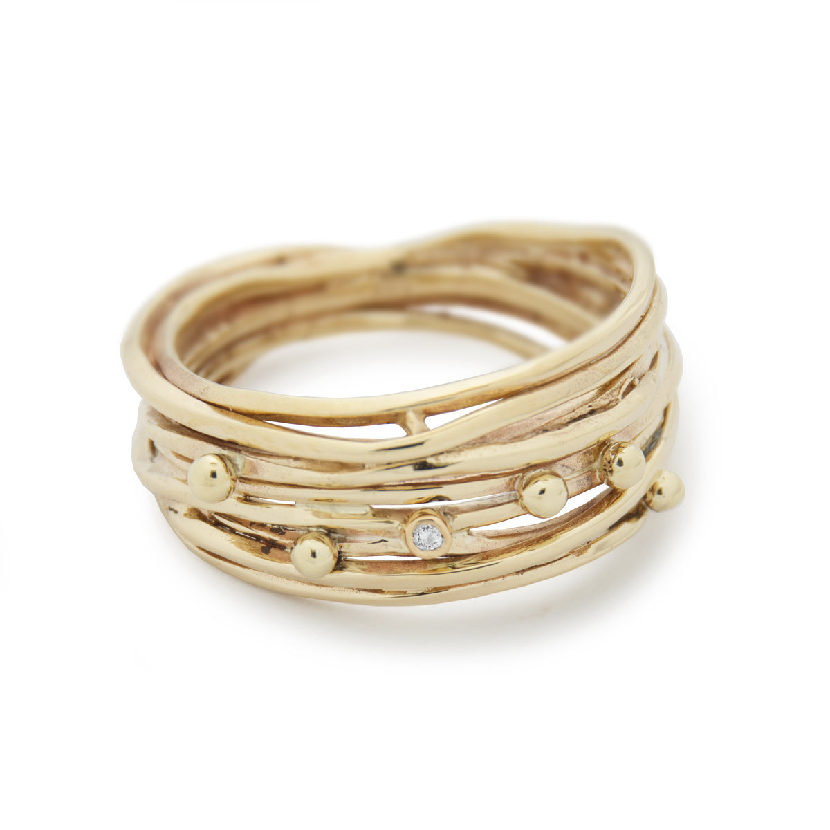 RG1512C Gold Wrap ring with Diamond