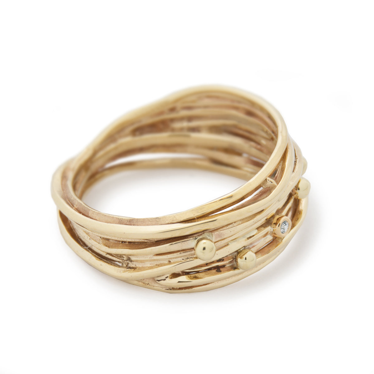 RG1512C Gold Wrap ring with Diamond