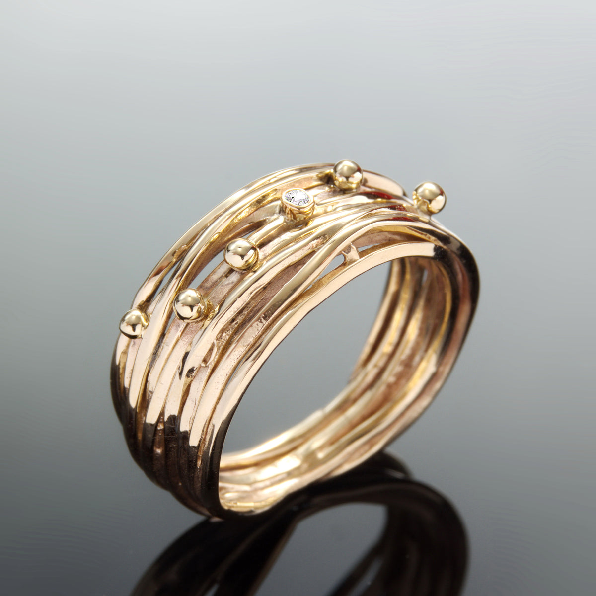 RG1512C Gold Wrap ring with Diamond