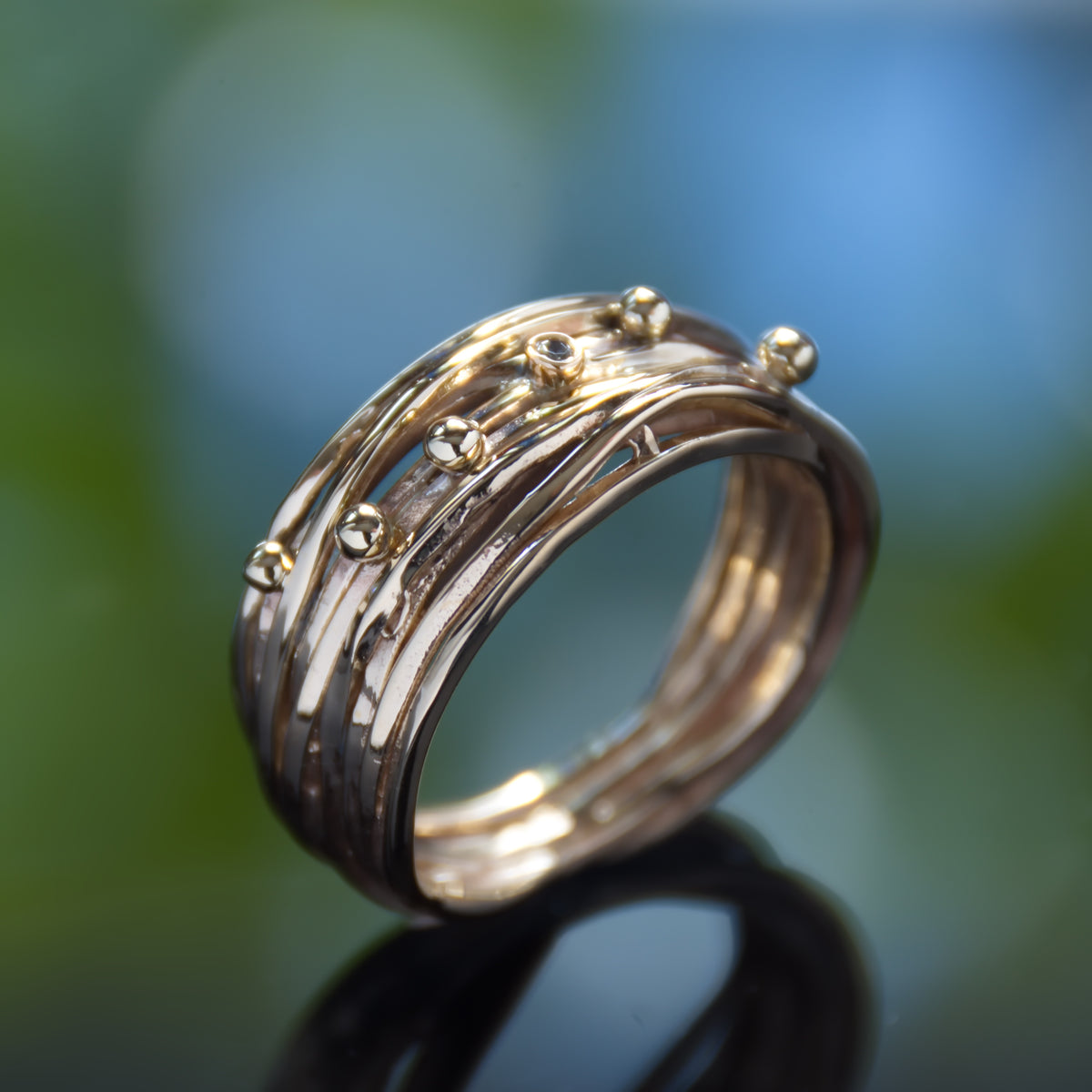 RG1512C Gold Wrap ring with Diamond