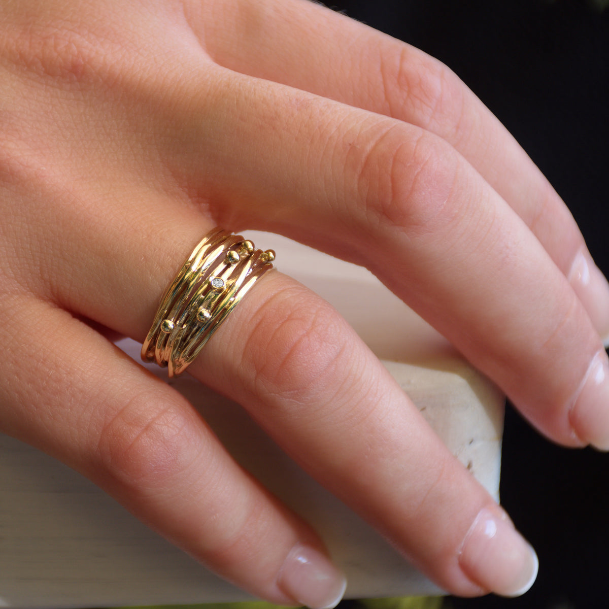 RG1512C Gold Wrap ring with Diamond