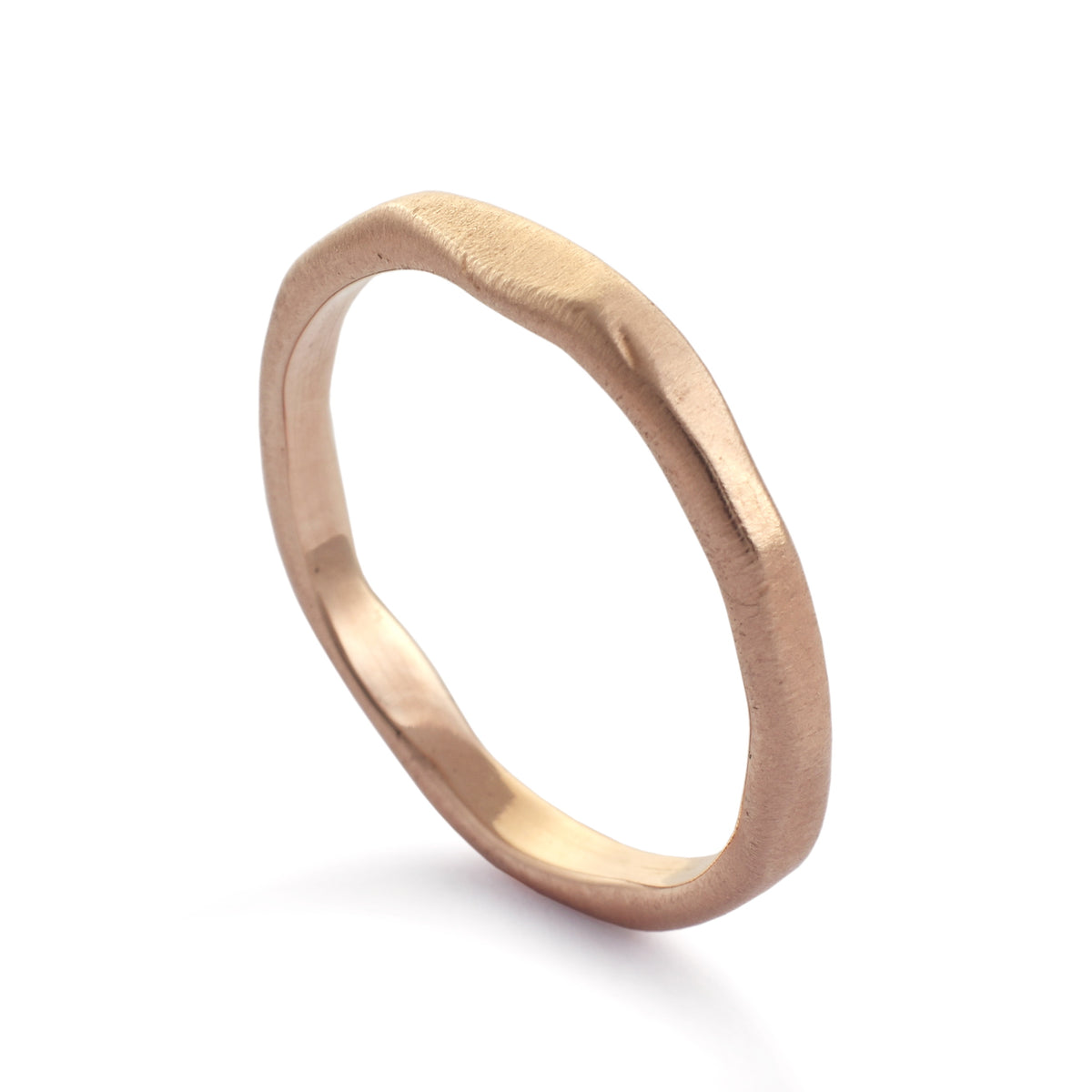 RG1593B Hammered Rose Gold Band