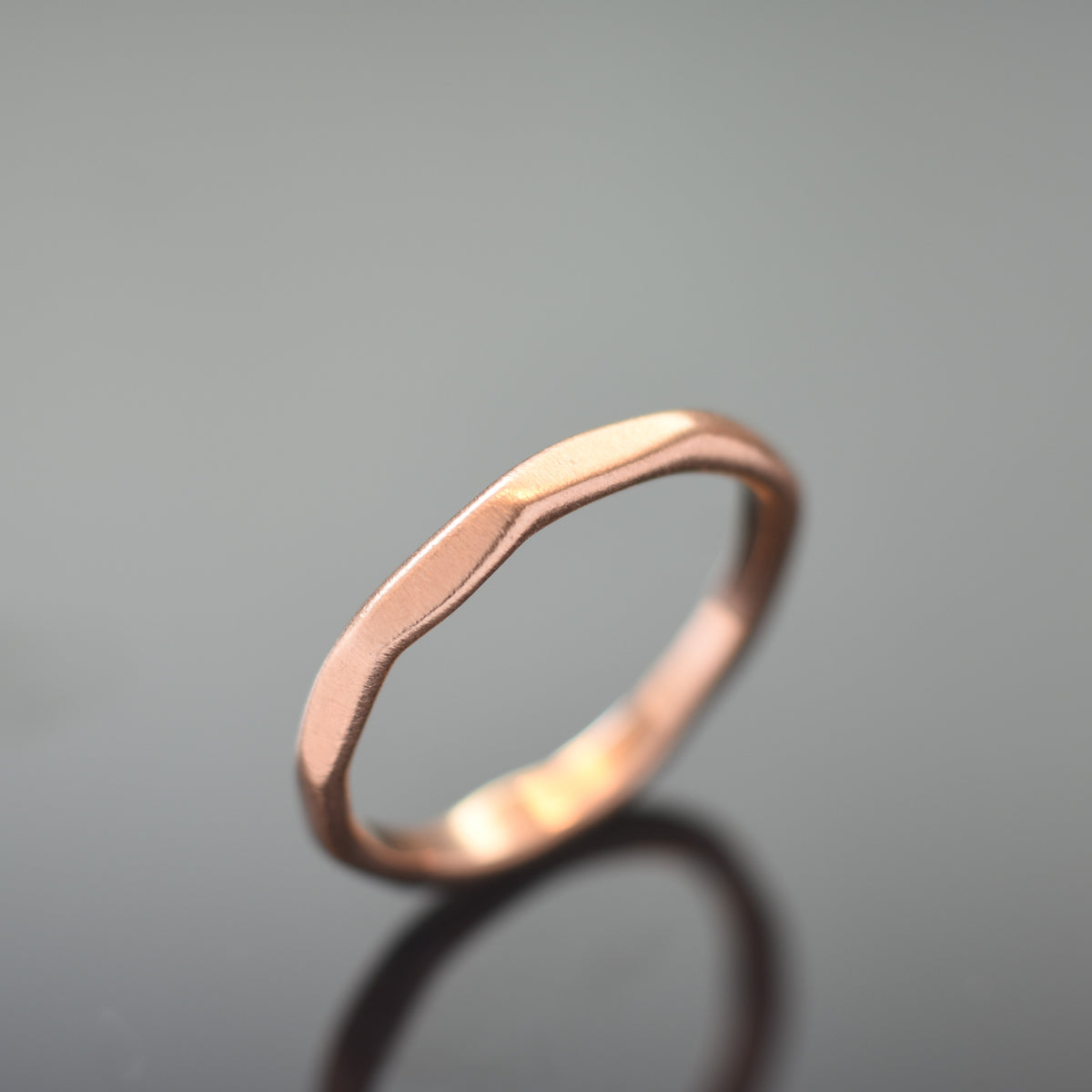 RG1593B Hammered Rose Gold Band