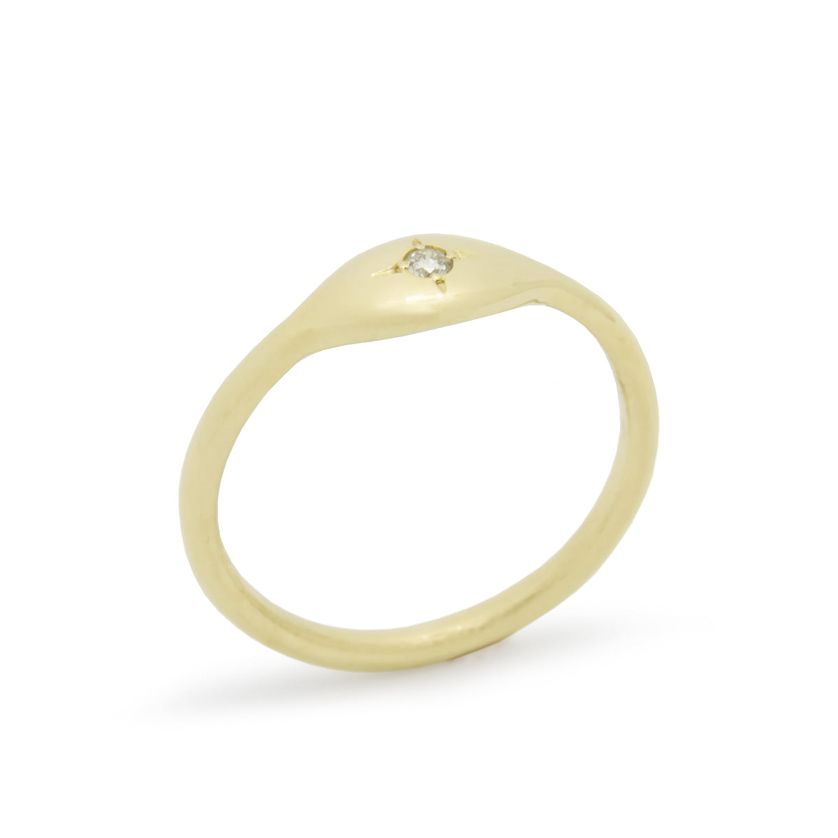 RG1787AX Oval Gold Ring with a Single Diamond