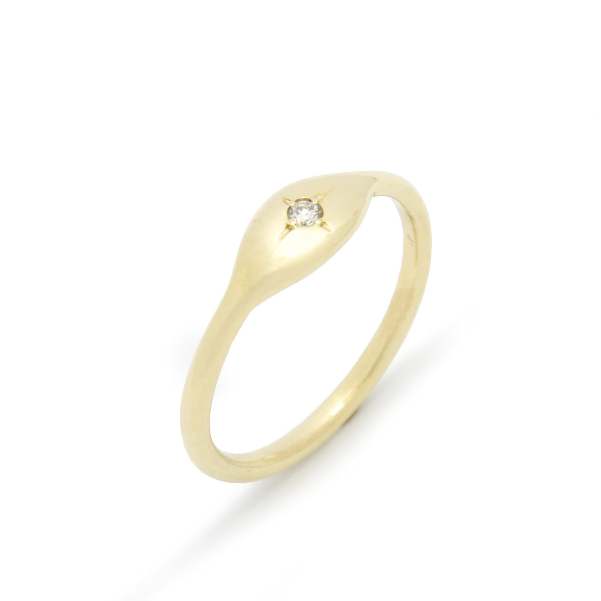 RG1787AX Oval Gold Ring with a Single Diamond