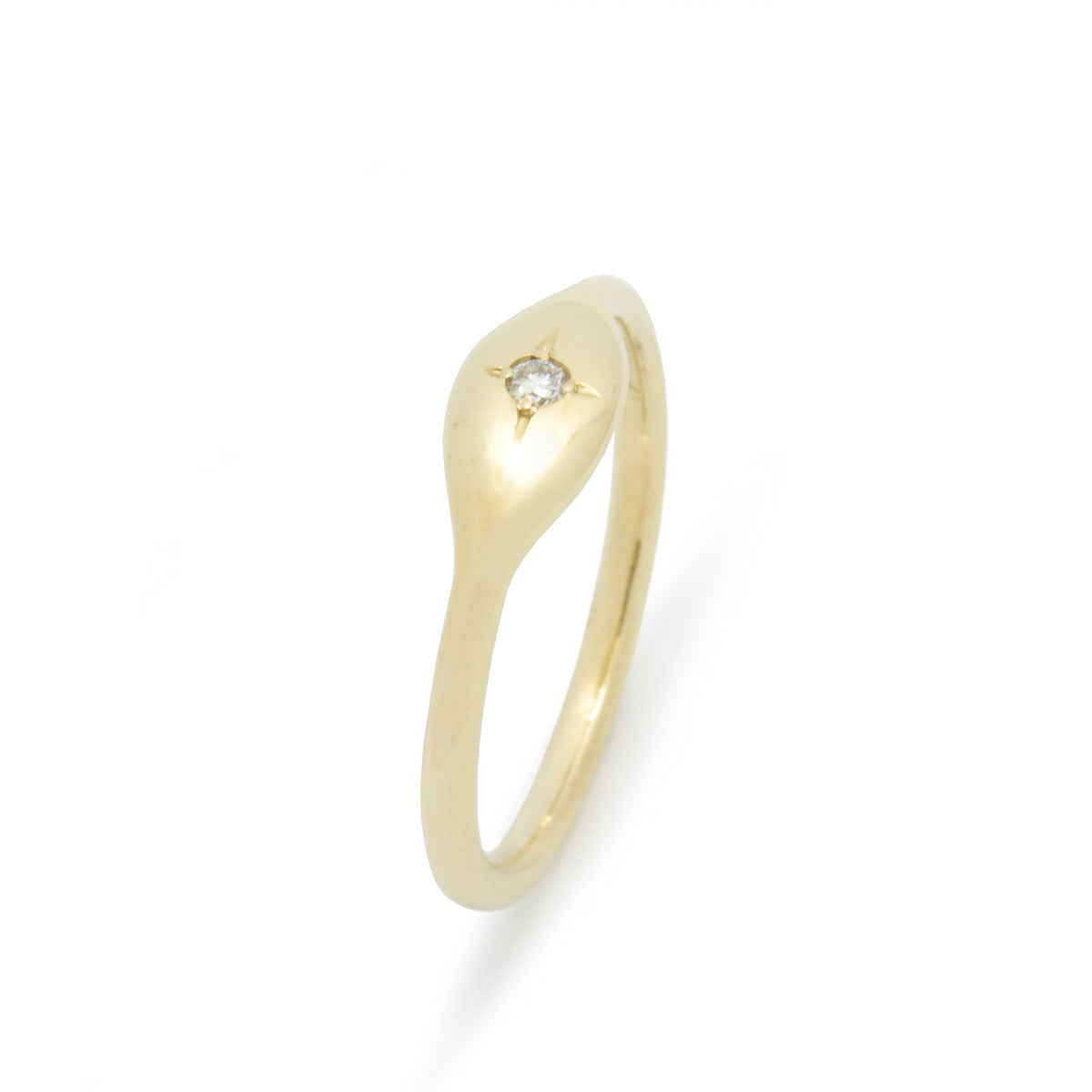 RG1787AX Oval Gold Ring with a Single Diamond