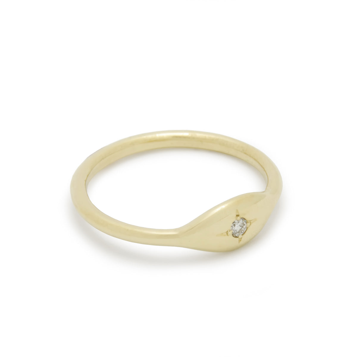 RG1787AX Oval Gold Ring with a Single Diamond