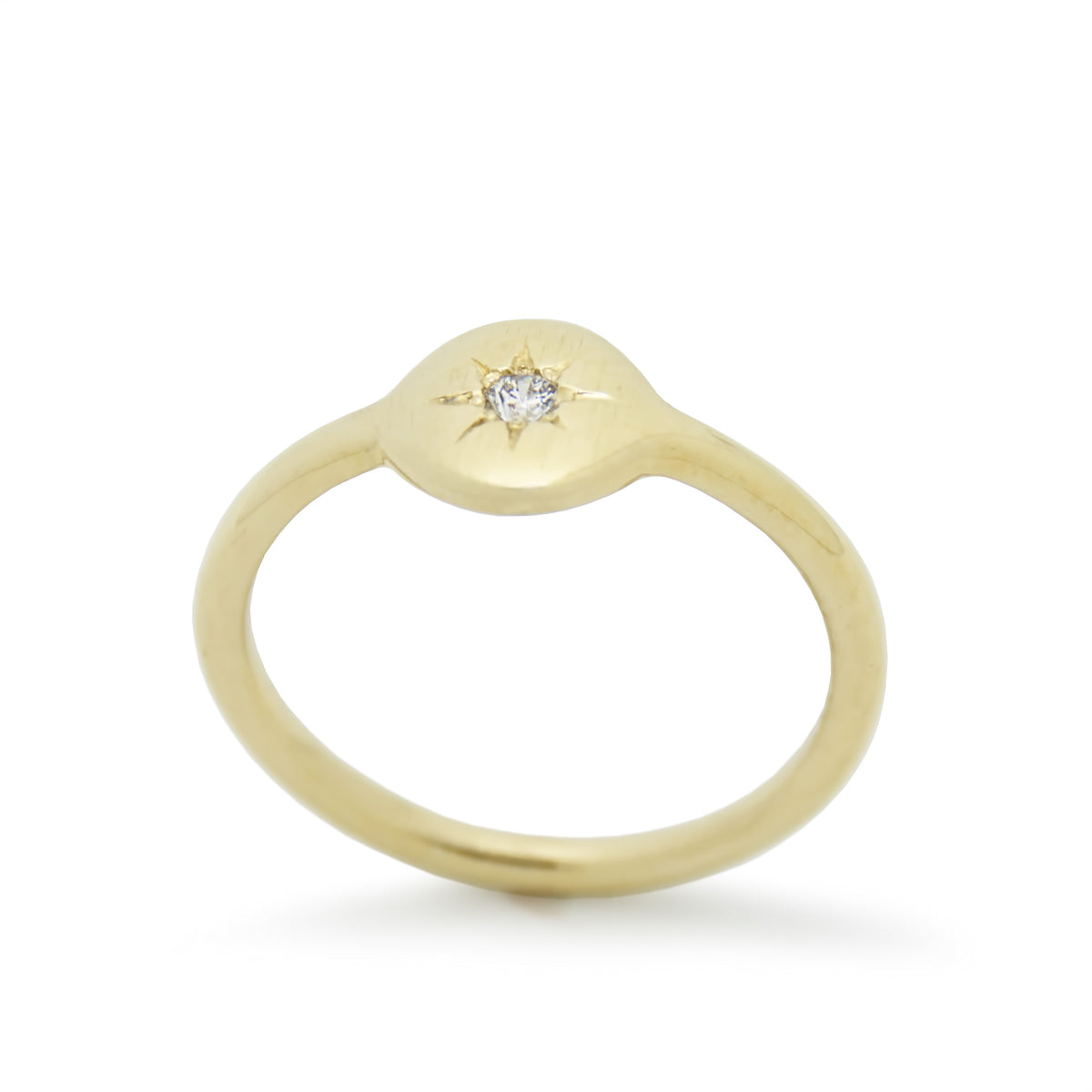 RG1787CX Round Gold Ring with a Single Diamond