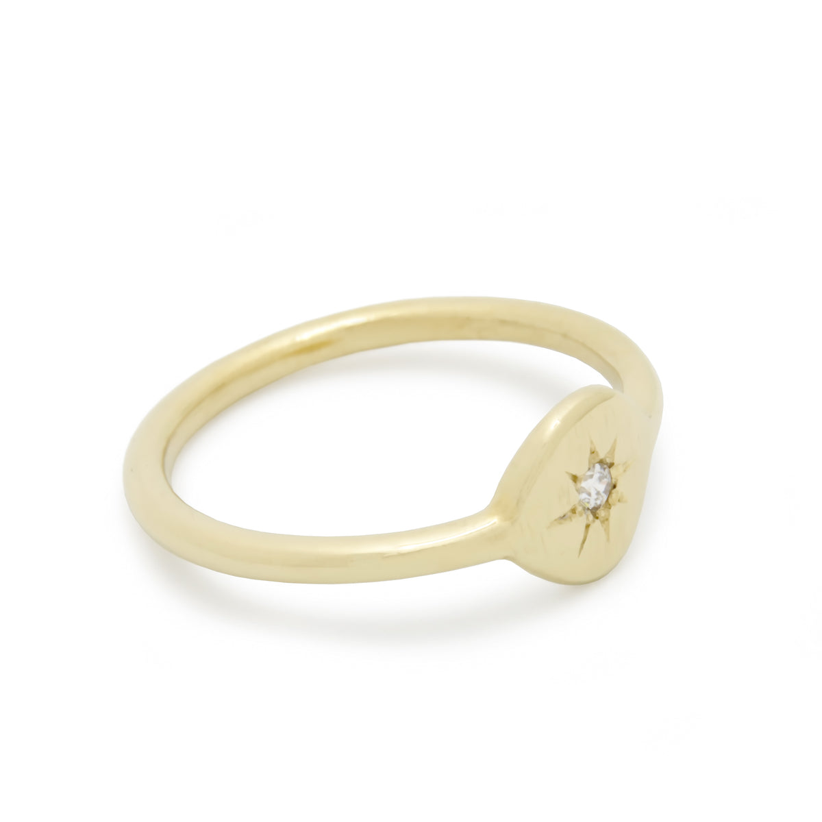 RG1787CX Round Gold Ring with a Single Diamond