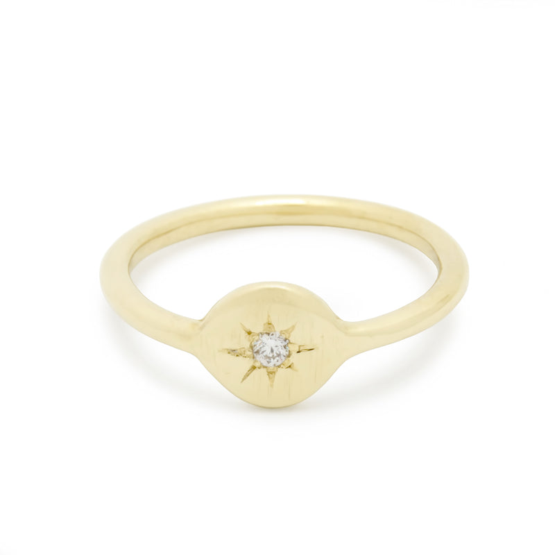 RG1787CX Round Gold Ring with a Single Diamond