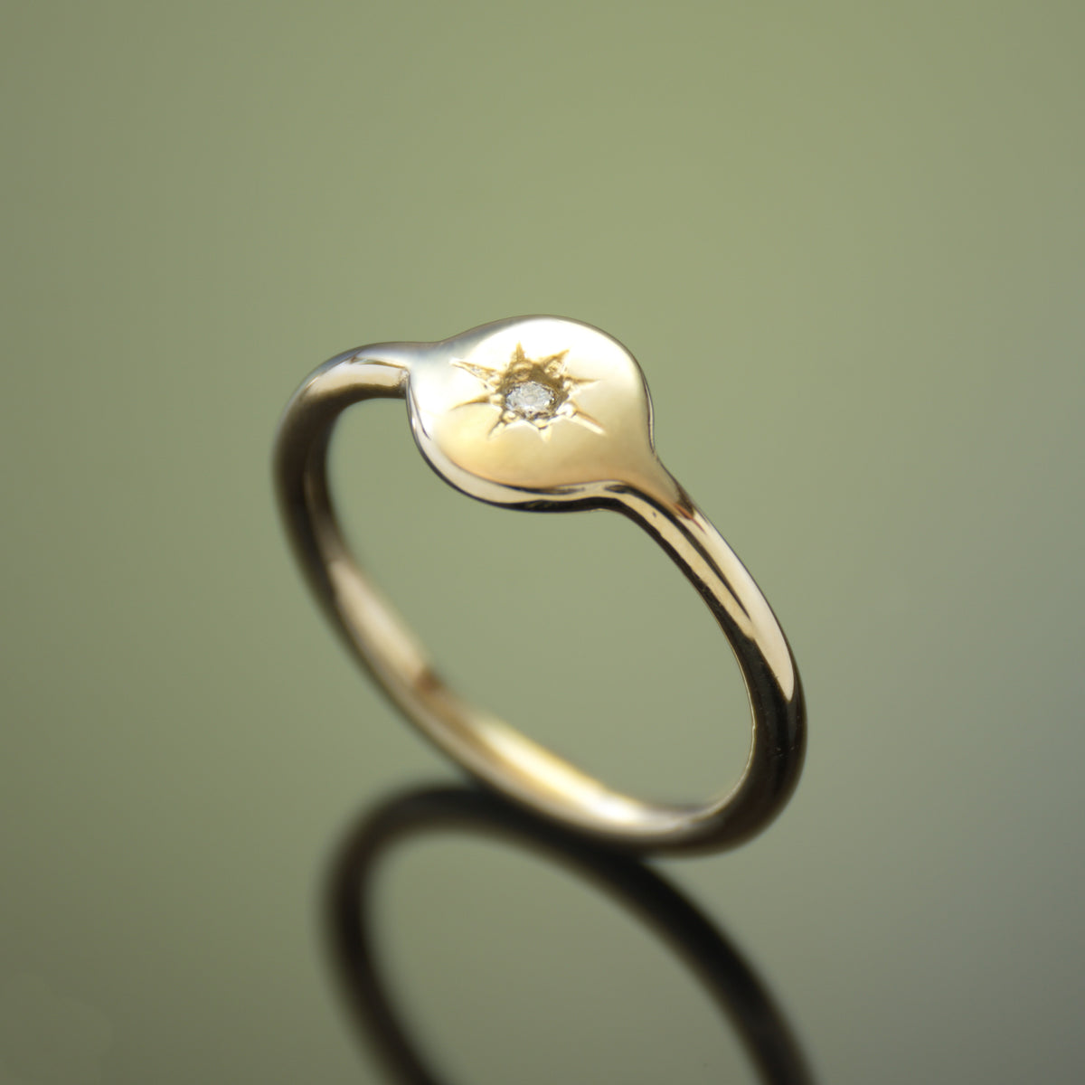 RG1787CX Round Gold Ring with a Single Diamond