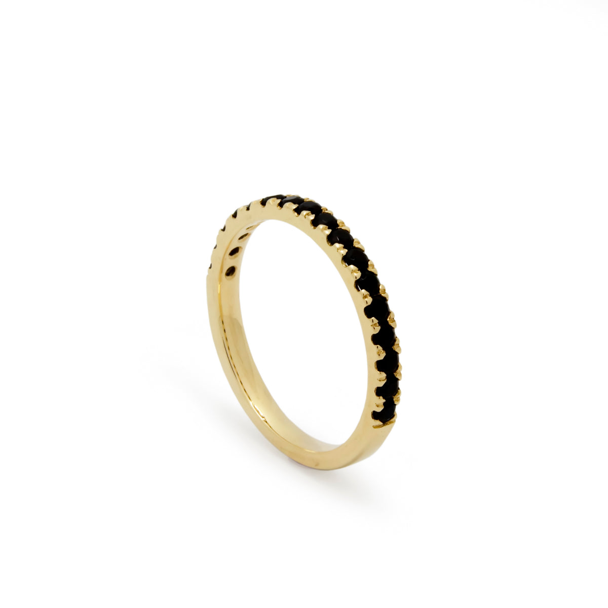 RG1811-4 Half Eternity Gold Ring with Black Onyx