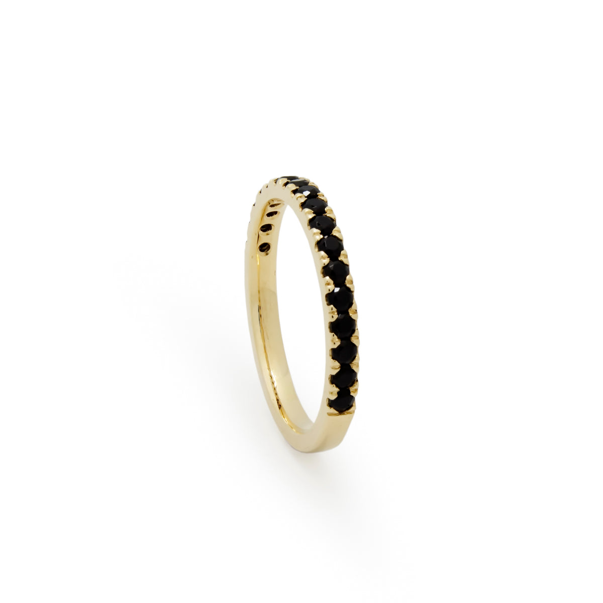 RG1811-4 Half Eternity Gold Ring with Black Onyx