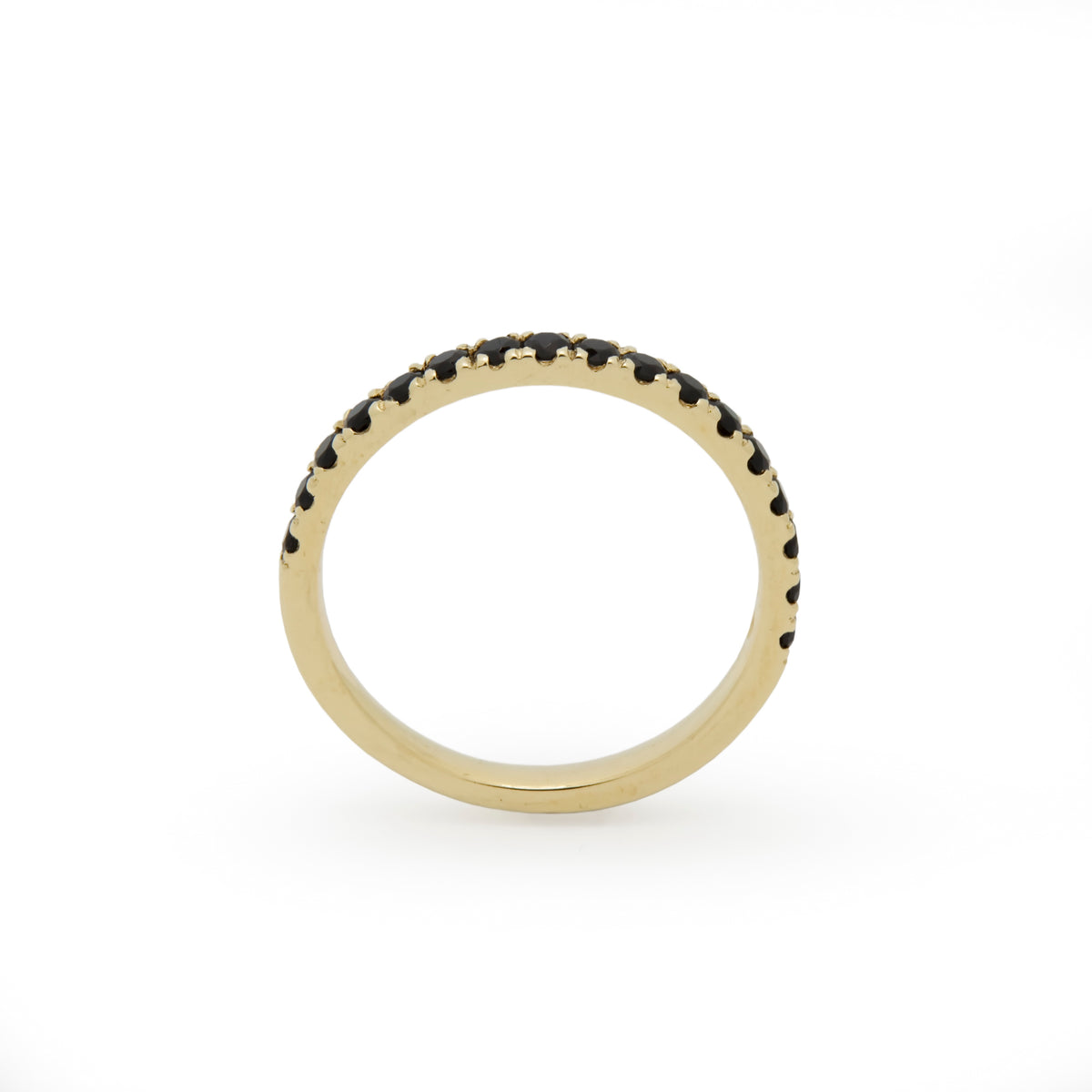 RG1811-4 Half Eternity Gold Ring with Black Onyx